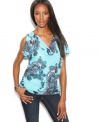 Paisley print updates a softly-draped silhouette from INC. Perfect for pairing with jeans and capris!