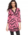 A graphic print and rhinestone details make this Alfani tunic an easy piece for a stylish spring look!