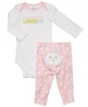 Hip, hop, happy. Let everyone know just how much she's loved with this precious bodysuit and legging set from Carter's.