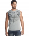 Shed the sleeves when the summer sizzles. This Affliction t-shirt turns up the heat.