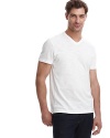 V-neck tee with ribbed knit detail on side seams extending through under sleeves. Boss Black logo on side.