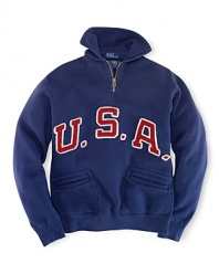 This classic half-zip mock-neck fleece sweatshirt celebrates Team USA's participation in the 2012 Olympics with USA felt appliqués.