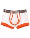 Outfitted with bright contrast trim and a logo waistband, these trunks make a fine choice for layer number one.