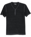 Upgrade your casual style with this henley from INC International Concepts with contrast stitch detailing.