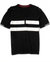 Let contrast make a comeback in your wardrobe with the sleek textured stripes of this shirt from Sean John.