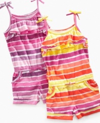 Sweet stripes. She'll want to play all day in the tasty colors of this romper from So Jenni. (Clearance)