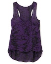 Over a long sleeve tee or cami, this deep purple and black Aqua tank brings cool style to her look year round.