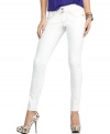 Rhinestone buttons add super cool bling-appeal to these white wash skinny jeans from Jolt!