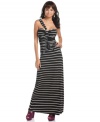 Baby Phat takes high-style to the max in this striped one-shoulder dress designed to steal the spotlight!