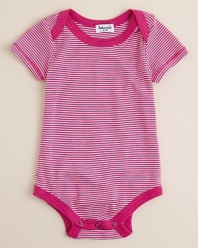 Absolutely adorable, totally comfortable, this striped bodysuit brings a heritage charm to your little guy's first wardrobe.