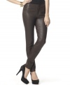 A crackle-glazed fabric gives INC's slim, streamlined pants a touch of edgy shine!