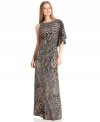 With a supersoft, flattering drape, Vince Camuto's animal-print maxi is sure to become one of your favorite dresses of the season! The one-shoulder silhouette lends so much charisma you barely need any accessories.