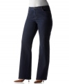 A great shape to be in: plus size boot-cut jeans from Jones New York Signature are extra stretchy for a slimming effect.