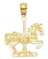 Make every day a little more magical with this cherished icon from childhood. This carousel horse charm is presented in 14k gold. Chain not included. Approximate drop length: 9/10 inch. Approximate drop width: 3/5 inch.
