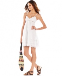 In collaboration with Brasilian musician Seu Jorge, this RACHEL Rachel Roy crochet-lace dress alludes to Brasil's laid-back beach culture underscored with femme flair -- perfect for a casual-chic look!