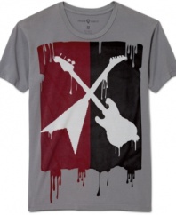 String together a rocking look with this guitar-themed t-shirt from Andrew Charles.