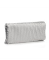 Find the silver lining to your evening look with La Regale's simple yet oh-so-chic Mesh clutch.