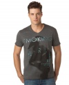 Get a dark, modern look with this v-neck t-shirt from Calvin Klein Jeans.