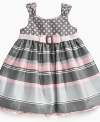 Mix it up! Pretty prints pair perfectly for a mix-and-match Bonnie Jean dress your princess will look lovely in.