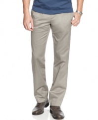 Cut in a modern slim-fit, these pants from Calvin Klein upgrade your casual Friday style.