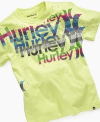 Cool is multiplying. He can add this Hurley logo t-shirt to his style rotation for a look that doesn't subtract from his casual cred.