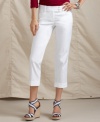 Pep up your wardrobe with cuffed capris in vibrant white from Tommy Hilfiger.