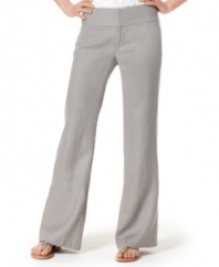 INC makes these petite linen pants chic with a wide waistband and hidden closures. A style that wears easily to work and on the weekend!