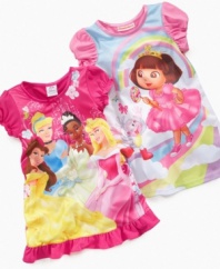 Fun with friends. She'll have sweet dreams about adventures with her favorites when she's wearing one of these cute character nightgowns from AME.