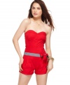 See red -- and gingham! -- on blazing days in this fiery, bustier-style romper from Tommy Girl! For a look that ups the style ante, accessorize the one-piece with a bevy of colorful bangles!