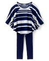 A seaside feel and a poncho-style top give this tunic and legging set from Splendid a fresh, fashion-forward appeal.