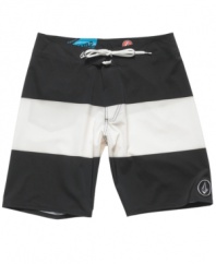 Snag legit surf and skate style with these striped board shorts from Volcom.