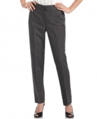 Nine West's cropped trousers make a sophisticated showcase for your favorite flats and pumps. The flat-front silhouette ensures the pants look sleek when paired with jackets, too.