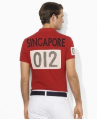 Celebrate the spirit of the 2012 Olympic Games with an iconic rugby shirt in breathable cotton mesh, finished with bold country details and Ralph Lauren's signature Big Pony.