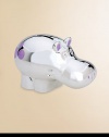 From the Jungle Parade collection, this lovely keepsake is perfect for the little explorer who's fascinated with the wild creatures found in the jungles and rainforests. Crafted in gleaming silverplate, this happy hippo with his festive purple polka-dots will delight youngsters as they save up for their big dreams!Elegantly gift boxedSilverplate5.25W X 3.5HImported