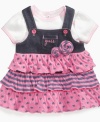 For those days when frilly is the only way to go, put her in this lovely bodysuit and jumper-dress set from Guess.