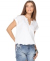 A breezy, casual blouse can be your wardrobe's secret weapon: pair Calvin Klein Jeans' top with jeans, capris or skirts!