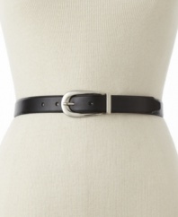 All your bases are covered. This classic belt by Nine West reverses from black to brown to go with everything.