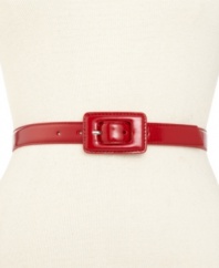 Take a shine to this glossy faux-leather skinny belt from the always-chic Style&co.