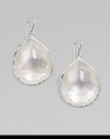 From the Wonderland Collection. Gorgeous, faceted mother-of-pearl doublets in sleek sterling silver. Sterling silverMother-of-pearl with clear quartz accentsDrop, about 1¼Hook backImported 