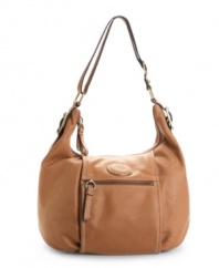 Deluxe leather lends a soft hand and beautiful slouch to this double-compartment hobo bag by Giani Bernini.