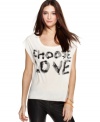 Make it a sweet spring with this RACHEL Rachel Roy Choose Love tee -- perfect for a casual, cool look!