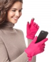 Smart choice. Echo's Tech Touch gloves keep your hands warm while you use your smart phone on the go. A dainty bow adds feminine flair.