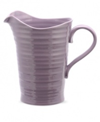 Celebrated chef and writer Sophie Conran introduces dinnerware designed for every step of the meal, from oven to table. A ribbed texture gives this mulberry Portmeirion pitcher the charm of traditional hand-thrown pottery.