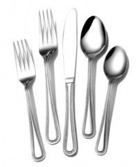 Intricately detailed, Pearl place settings set a timeless, elegant tone for your table. Beaded detail combined with the gleam of polished stainless steel makes this International Silver flatware set a true standout.