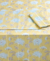 Make every meal happy and bright with Berkely Sunshine table linens. As durable as it is delightful, this sunny floral tablecloth is crafted of spill- and stain-resistant polyester for carefree casual meals.
