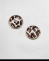 Let your true animal out with this leopard printed style. Epoxy14k goldplated brassSize, about .75Post backImported 