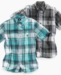 This plaid shirt from DC Shoes is perfect way for him to stay cool when he's tearing up the pavement this summer.