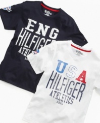 Mark of a champion. He can wear his country's colors with this classic graphic t-shirt from Tommy Hilfiger.