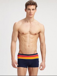 Stay cool by the pool, the beach and beyond in these quick-drying, striped, cropped swim shorts.Elastic waistbandInseam, about 272% polyamide/28% elastaneMachine washImported