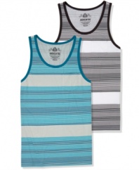 No learning curve here. You'll go straight to the top of your style class in this comfortable, striped tank from American Rag.